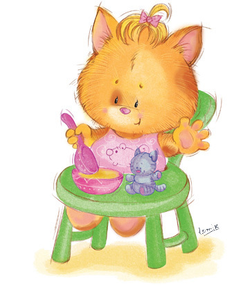 котик с ложкой