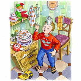 Данька учится жонглировать