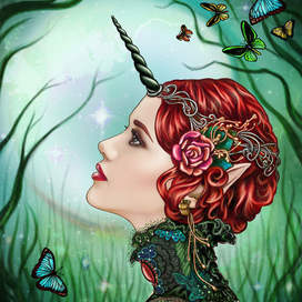 Девушка единорог