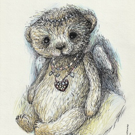 Мишка в хайратнике с крылышками