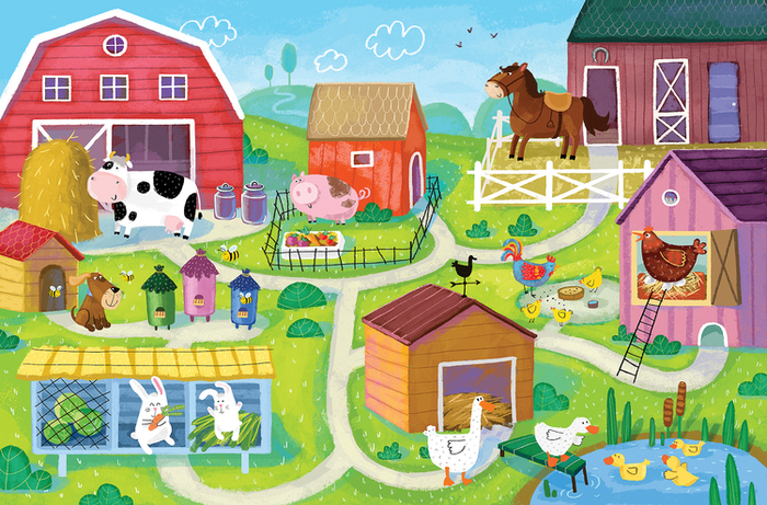 Иллюстрации к детской книжки ''Ферма''