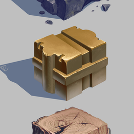 Material cube studies