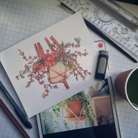 Горшочек с цветами