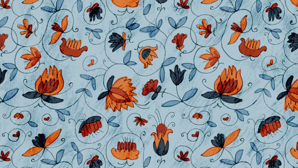 Паттерн по мотивам росписей собора Василия Блаженного