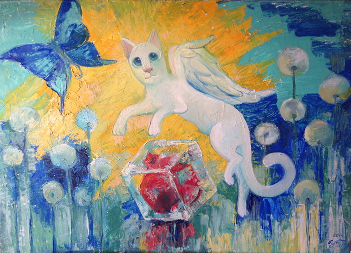 полет над гранатом в кубике льда