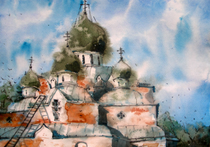 Ветреный день.