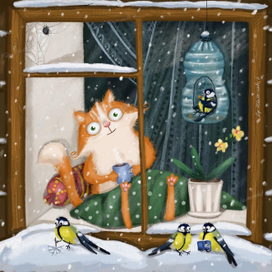 Котик у окошка