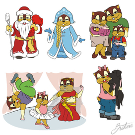 Иллюстрации персонажа в различных ситуациях 3