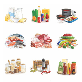 Наклейки на Продукты