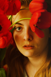 в тюльпанах