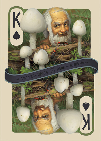 Игральные карты " Грибы" - пики