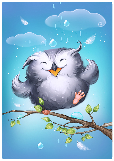 Под дождём.