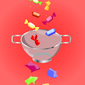 Конфеты и сито