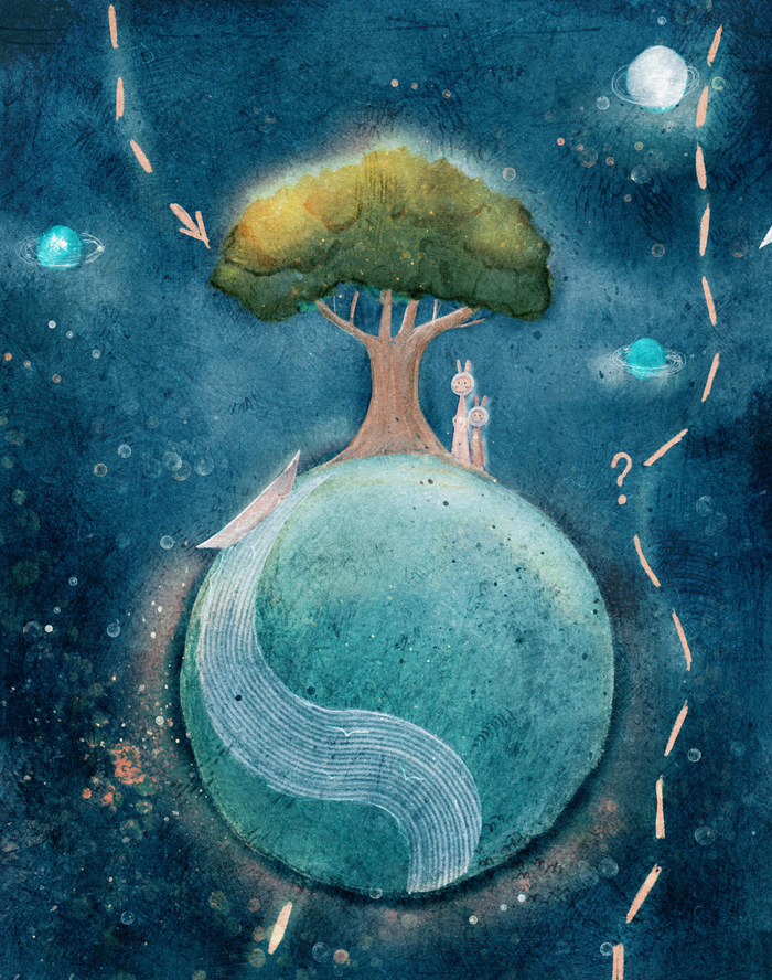 Space travel illustration