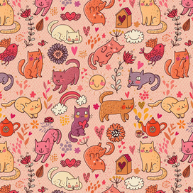 Узор с котиками