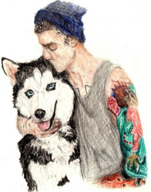 Парень и хаски