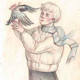 Иллюстрация к комиксу «Мальчик и ворон»