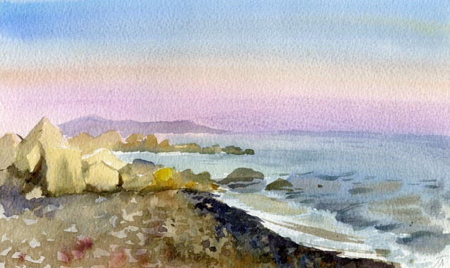 Камни на море. Скоро стемнеет.