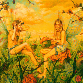 графическая серия «Знаки зодиака.Близнецы».бумага, акварель, карандаш. 45х65 см