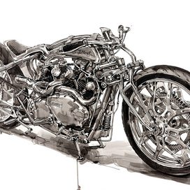 Мотоцикл Vincent Zillers Garage, рисунок