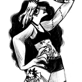 женщина с татуировками