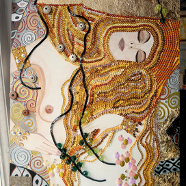 Объемная картина "Климт. Водяные змеи". Ассамбляж