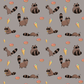 Бесшовный паттерн с енотами