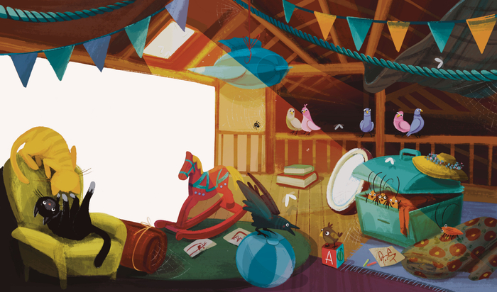 Уютный чердачок для книги стихов. Издательство Альпина-Дети