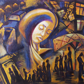 Луна и город