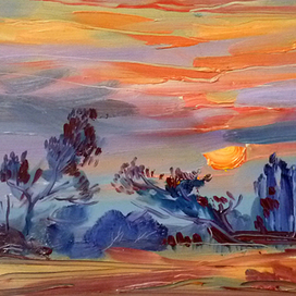 Вечерний этюд в селе 