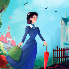 книжная иллюстрация Мари Поппинс