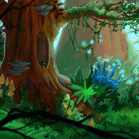 Концепт арт фантастического леса