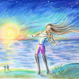 "Открывая миры..." Музыка. Скрипка. Море. Закат... 