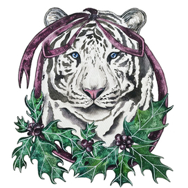 Белый тигр в остролисте