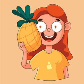 Девочка с ананасом