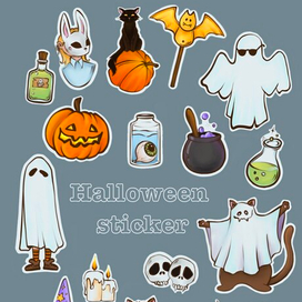Стикеры на хэллоуин 