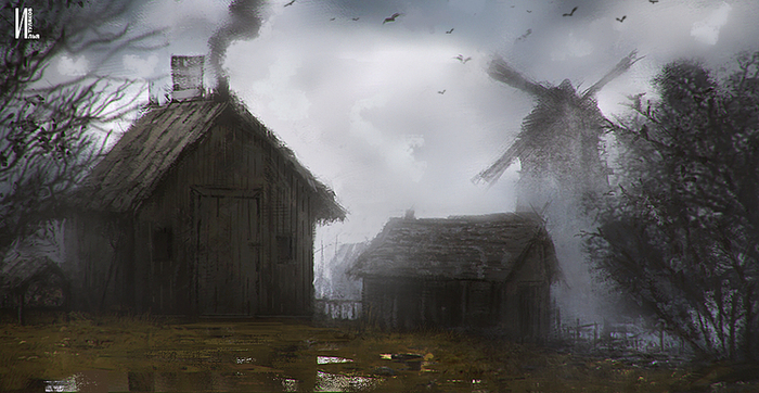 Speed art "Old village'