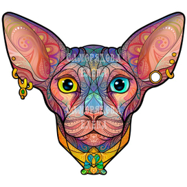 Кот сфинкс (иллюстрация для пазлов