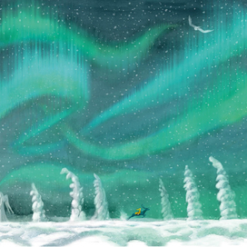 Иллюстрация к сказке Х. К. Андерсена "Снежная королева", форзац