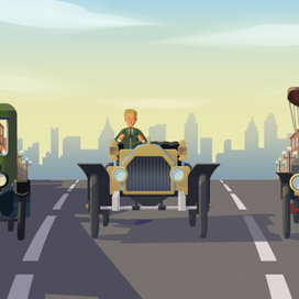 Фоны и персонажи для исторического анимационного проекта 