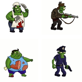 Персонажи для игры - зомбячки:)