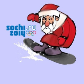 Дед мороз на сноуборде