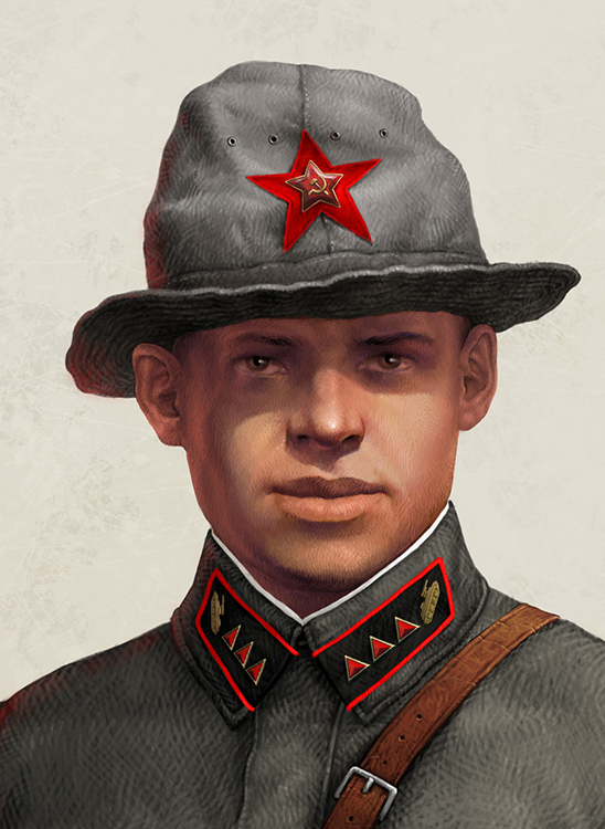 Красноармеец в рубахе и панаме