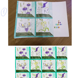 принт текстильный в стиле пэчворк 