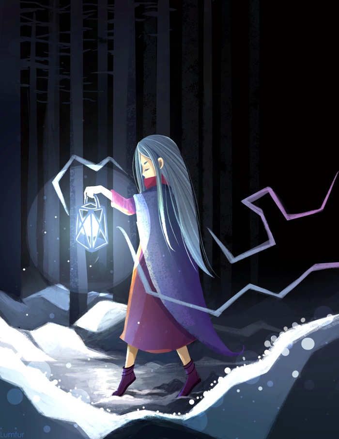 Девочка и фонарь