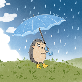 Голубой зонтик