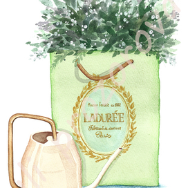 Натюрморт с цветами и лейкой