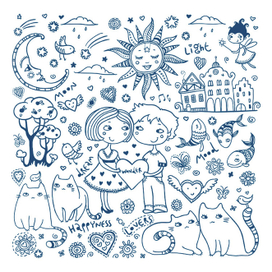 Синие рисуночки