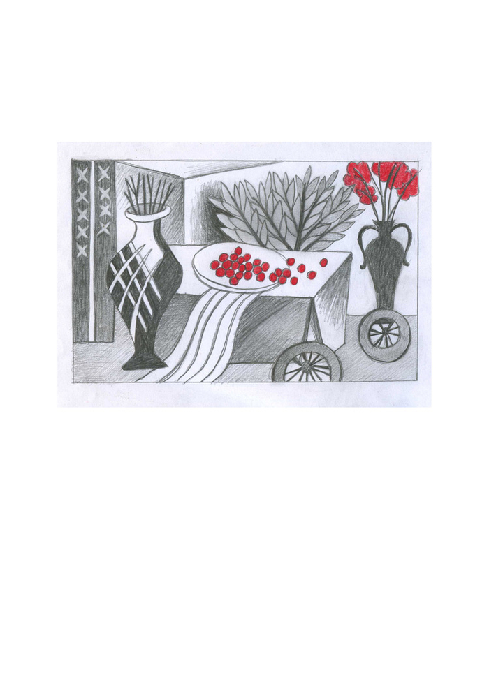 натюрморт с вишнями