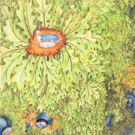 Единорожка в дубоволистном лесу.